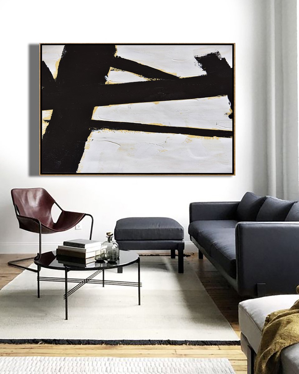 Horizontal Palette Knife Minimalist Art #C3Z